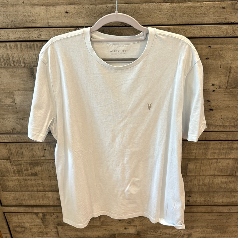 All Saints Baby Blue Crew Neck T-Shirt